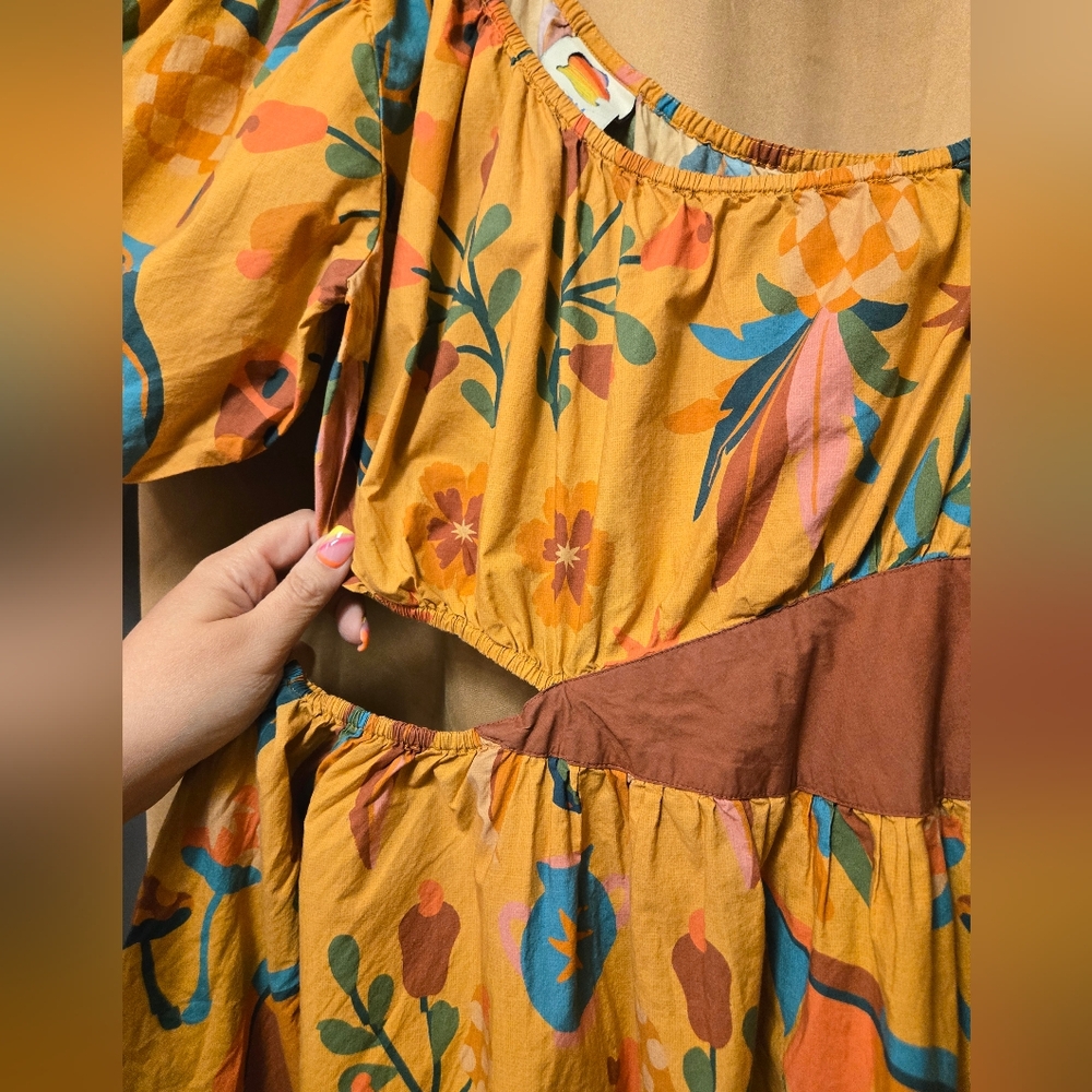 Farm Rio Anthropologie size medium One-Shoulder Maxi Dress - Picture 4 of 6